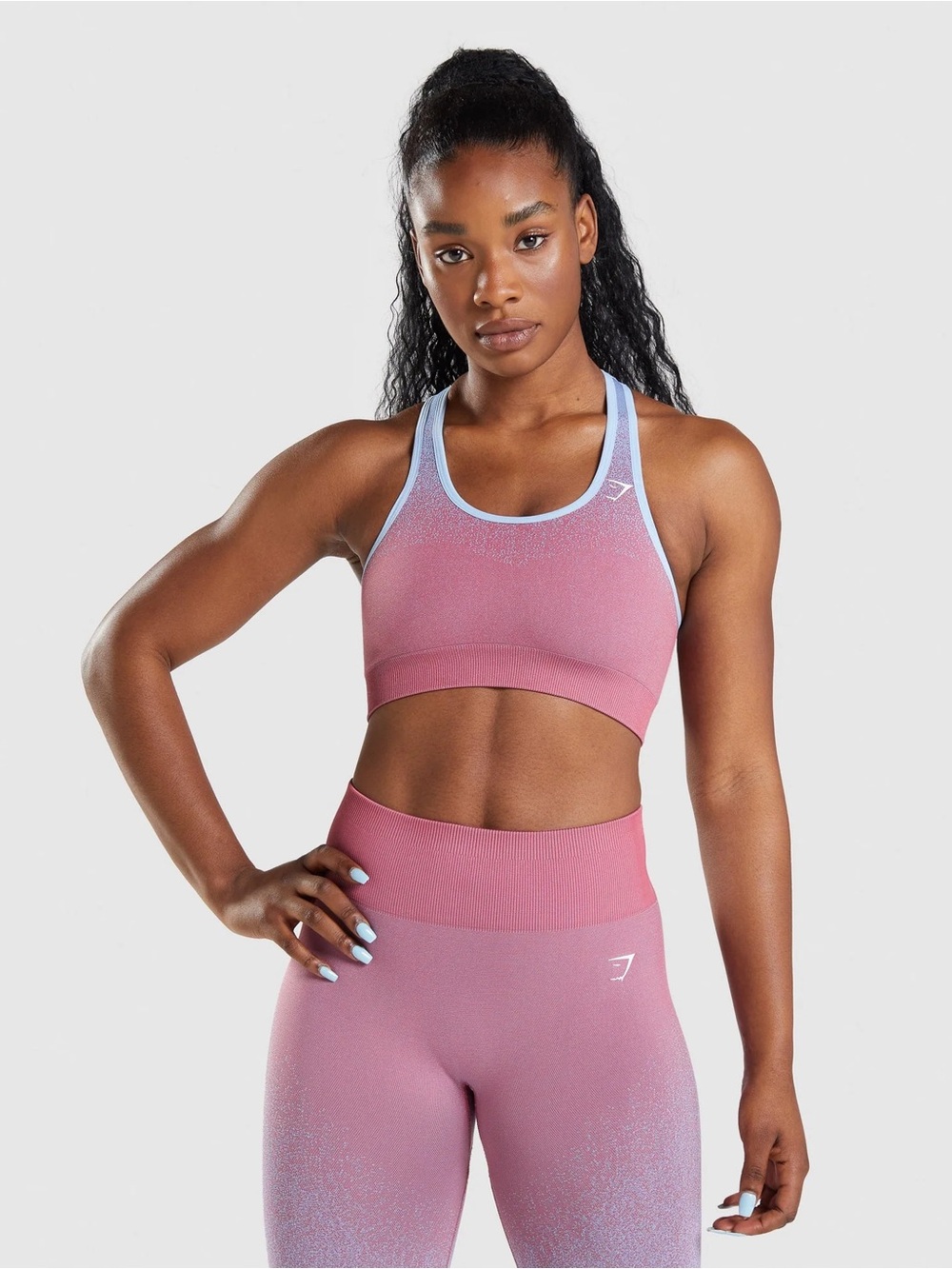 FULL SET - Gymshark ADAPT OMBRE SEAMLESS CYCLING SHORTS & SPORTS BRA SET